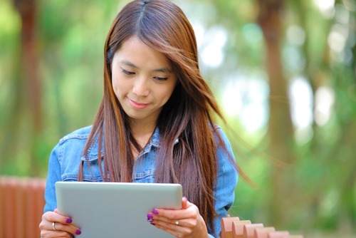 Girl with tablet