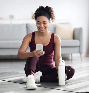 Woman doing workout at home