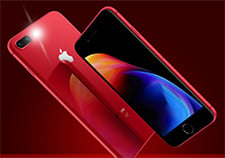 Red iPhone 8 front and back