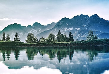 Blue Mountains on Lake Nature Scene