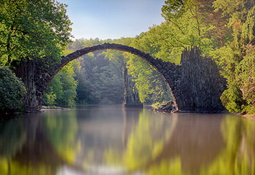 Stone Bridge on Water Nature Scene