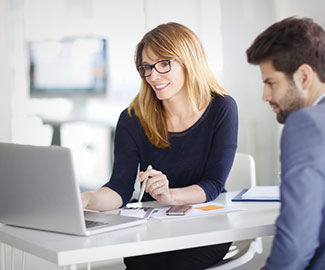 Insurance Agent talking to customer