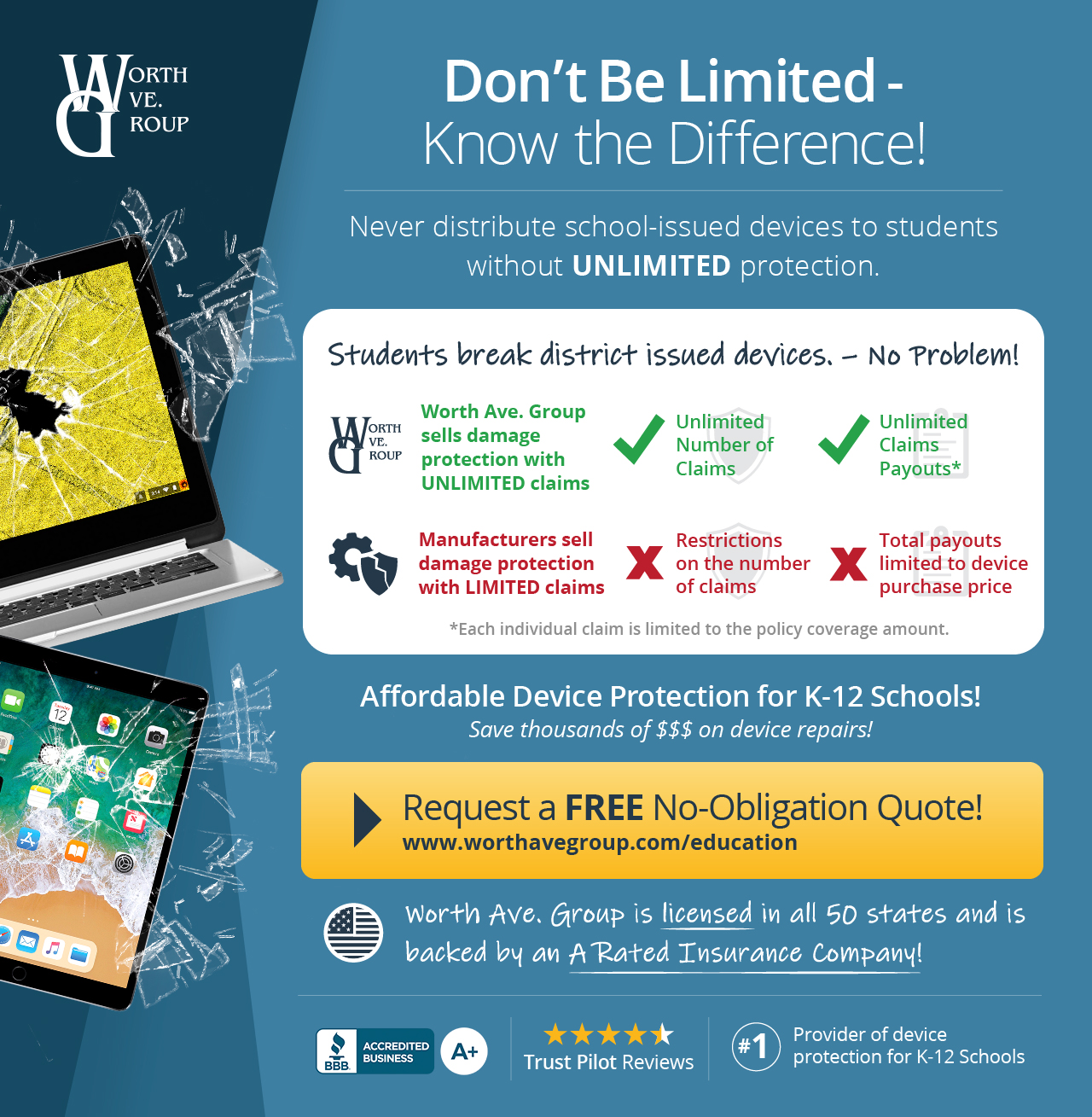 WAG K12 School Device Insurance Marketing Materials