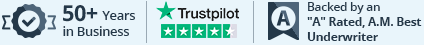 50+ Years in Business | 4.4 stars Trustpilot rating | Backed by A.M. Best Rated Underwriter