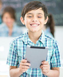 K12 School Boy with iPad