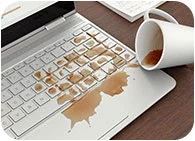 coffee spill on laptop